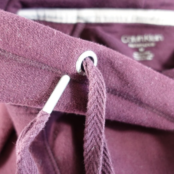 Calvin Klein Performance Maroon Wine Purple Hoodie Kangaroo Pocket Sweater - Picture 9 of 13